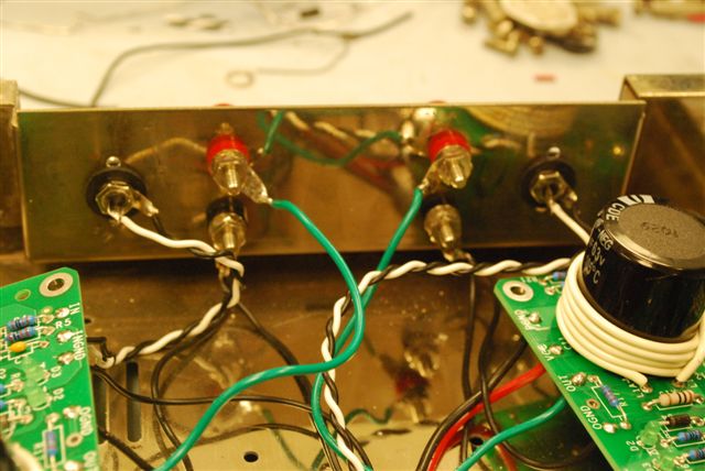 closeup of back panel wiring